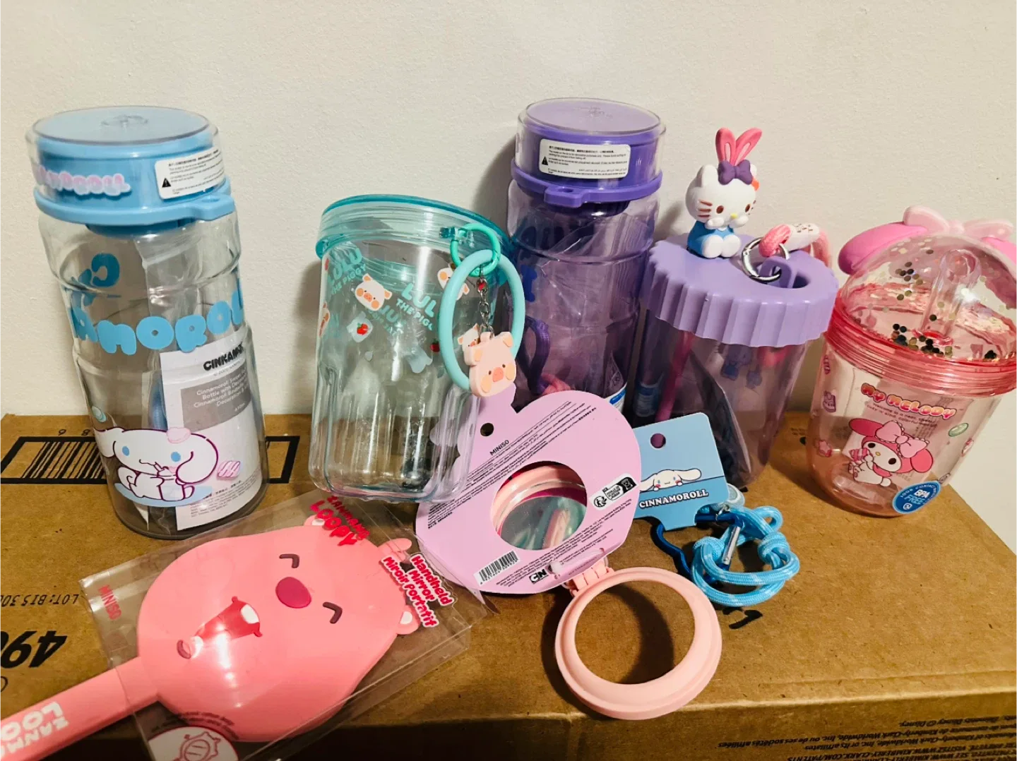 Miniso Sanrio Water Bottles & Mirror