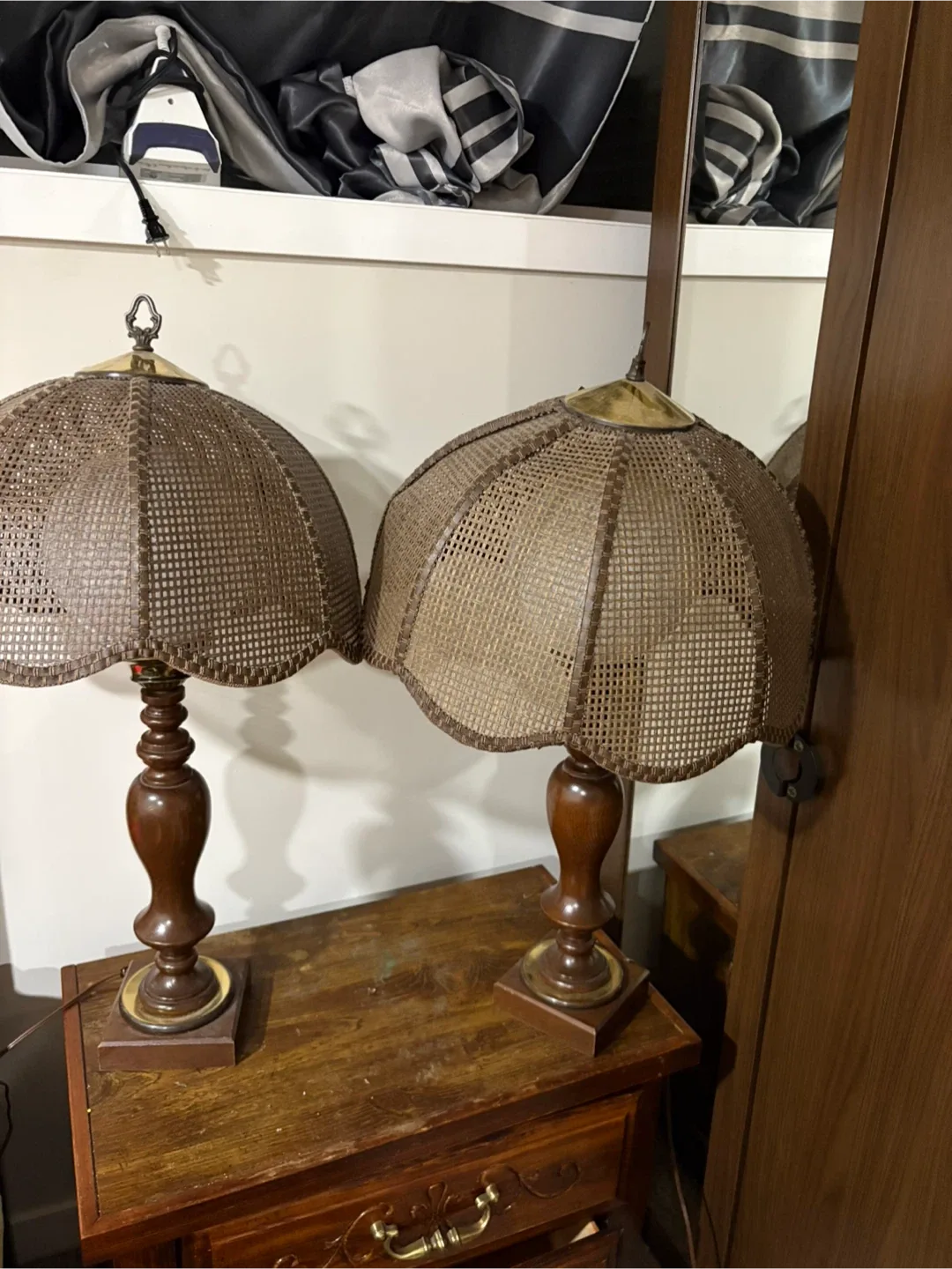 Wicker Table Lamps - Set of 2