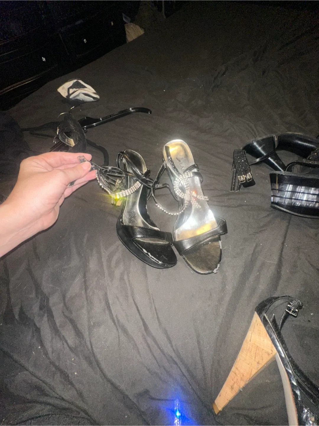 Black  sparkly Heels image indicator(4)