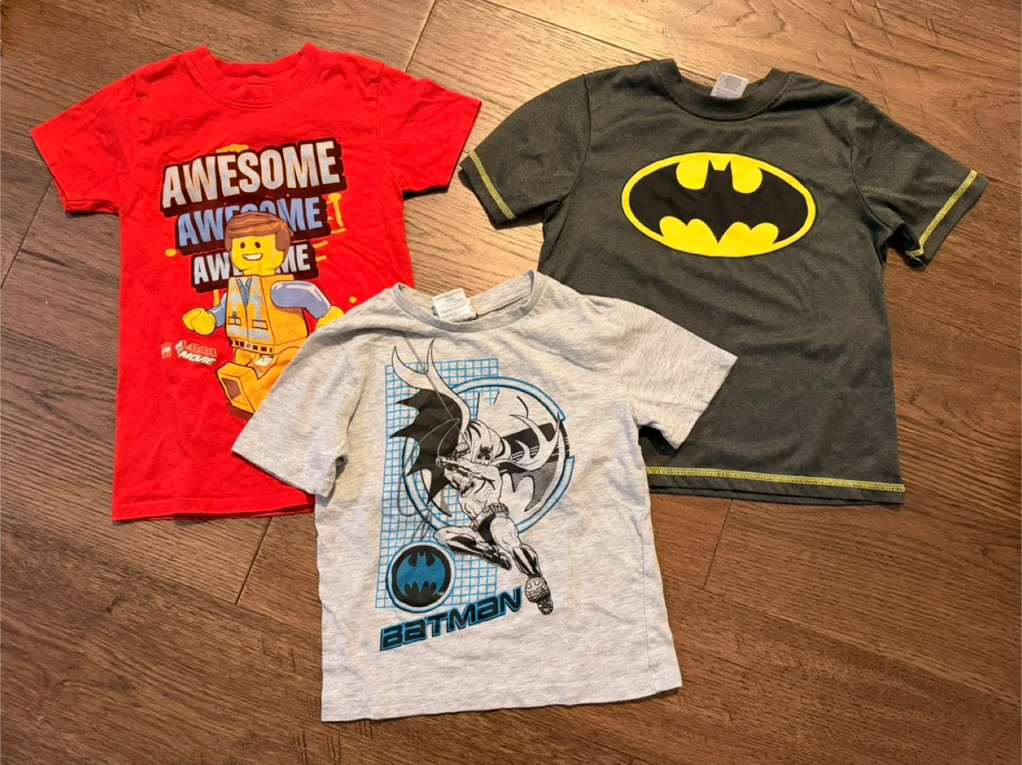 $5 for all 3 Kids Graphic Tees (Batman & Lego - Size 6)