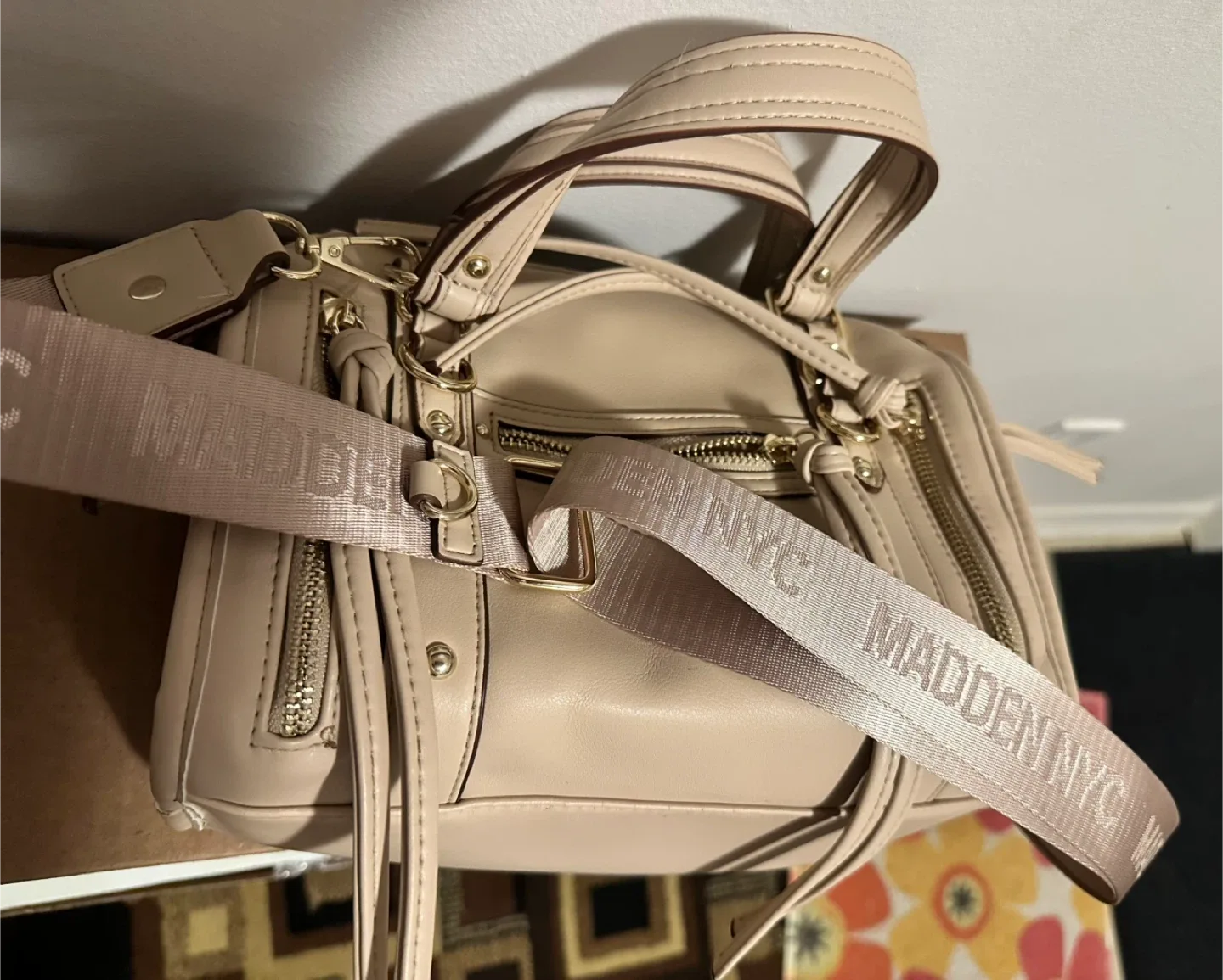 Madden NYC Satchel Bag - Beige