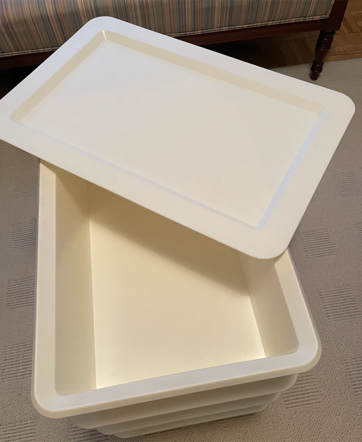 Set of 4 White IKEA Stackable Storage Boxes with Lids - photo 3
