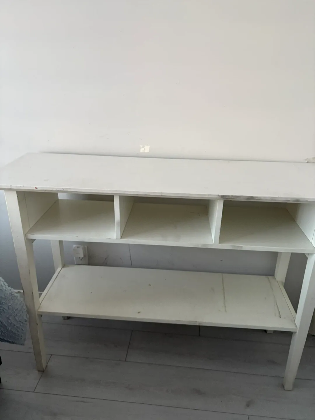 White Console Table with Shelves