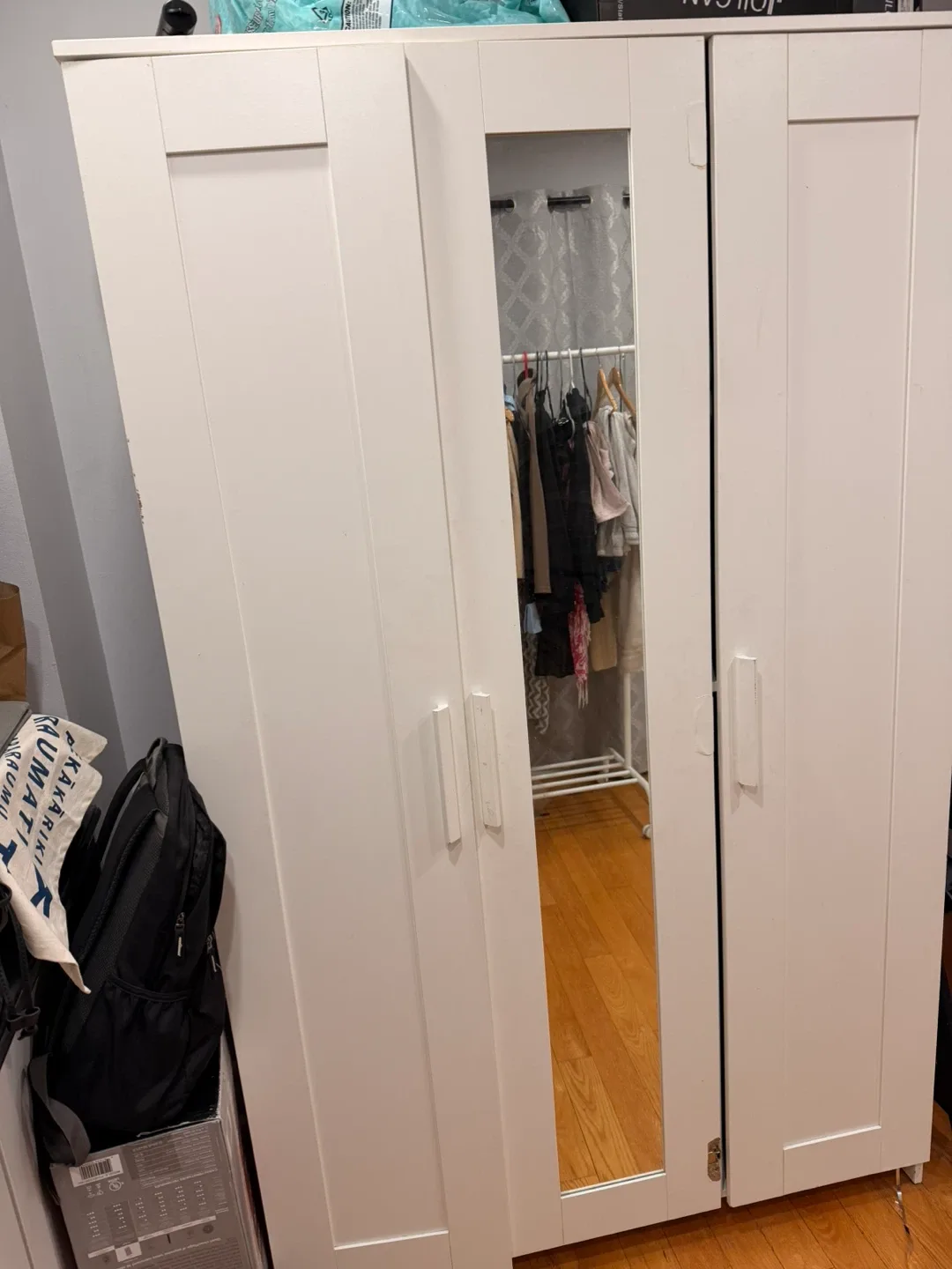 White IKEA Wardrobe with 3 Doors image indicator(2)