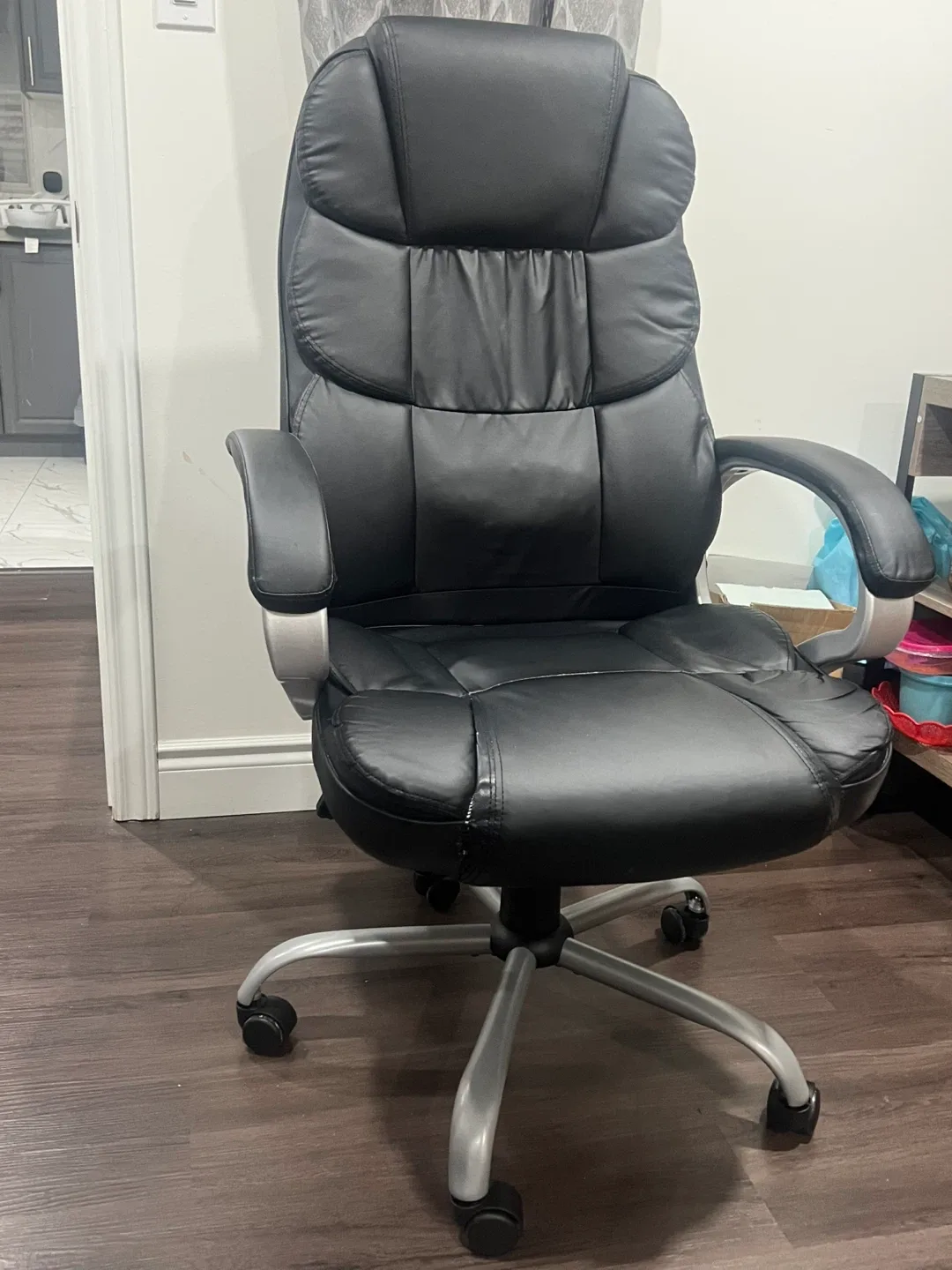 Black Leather Office Chair image indicator(6)
