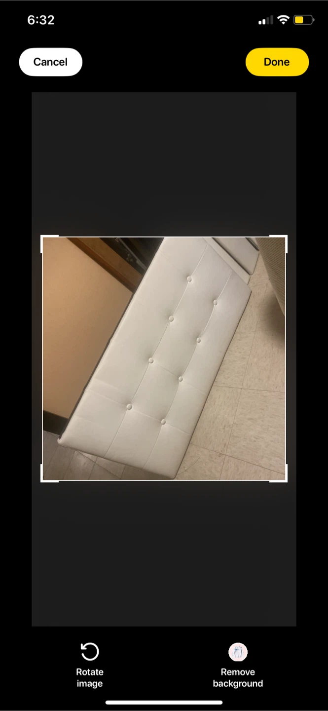 White Twin Size Upholstered Headboard Frame - PICK UP ONLY !!