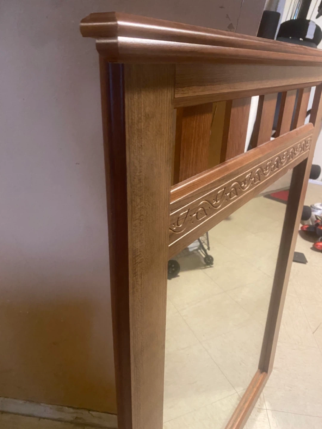 Wooden Framed Wall Mirror - PICK UP ONLY !! - photo 2