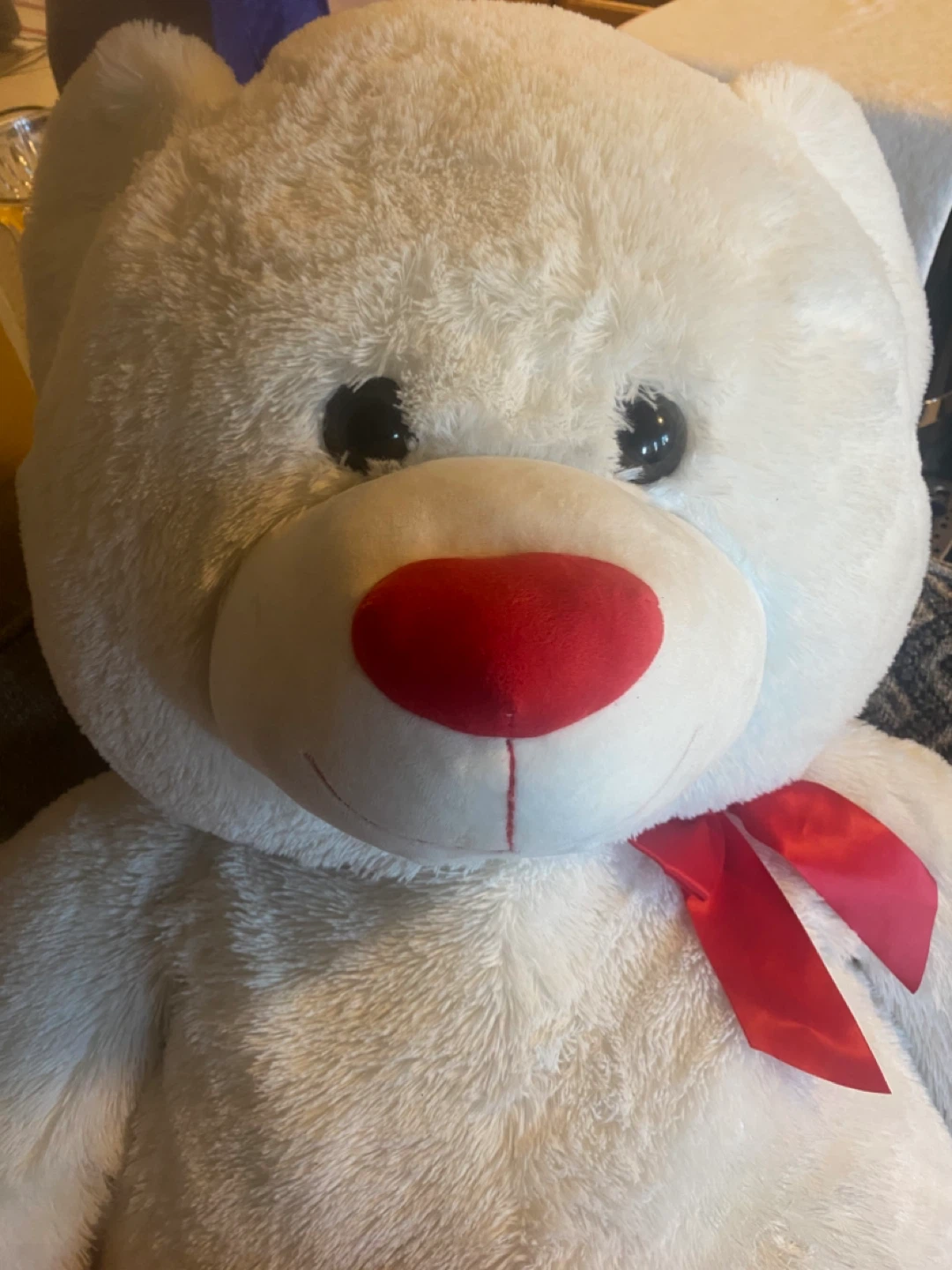 3 Foot Hugs & Kisses White Teddy Bear - PICK UP ONLY !! - photo 2