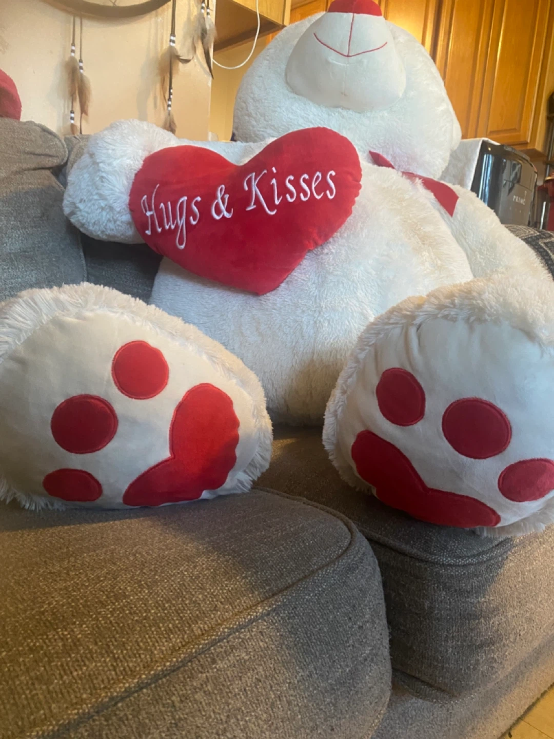 3 Foot Hugs & Kisses White Teddy Bear - PICK UP ONLY !! - photo 3