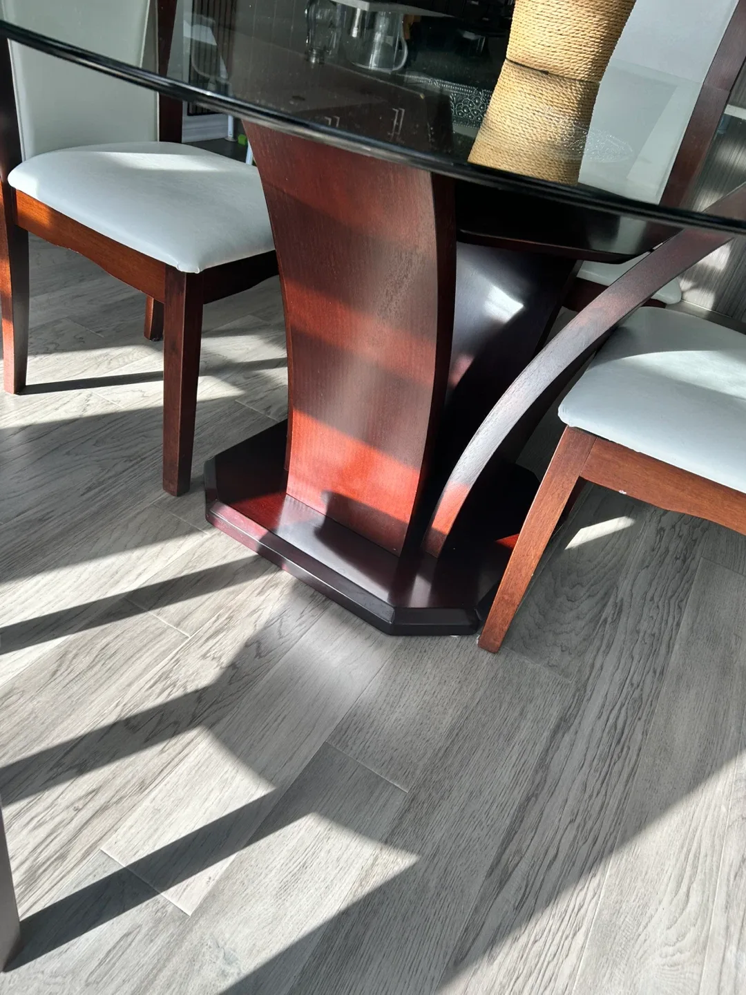 Glass Top Dining Table with 4 Chairs image indicator(2)