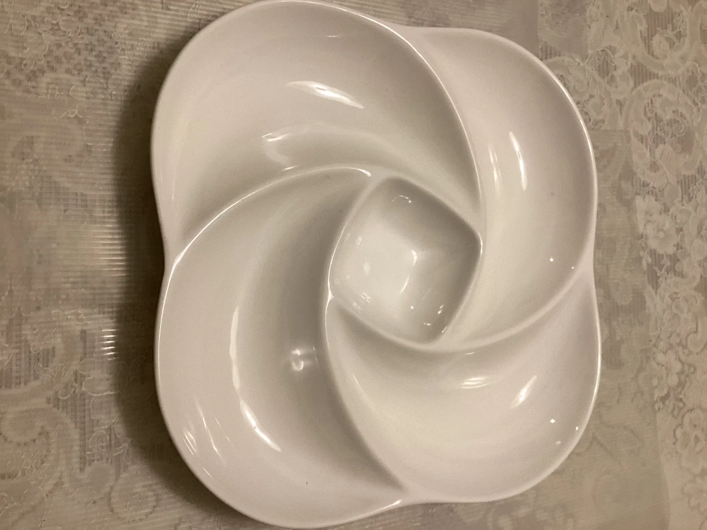 DII Festive Divided Serving Dish - White