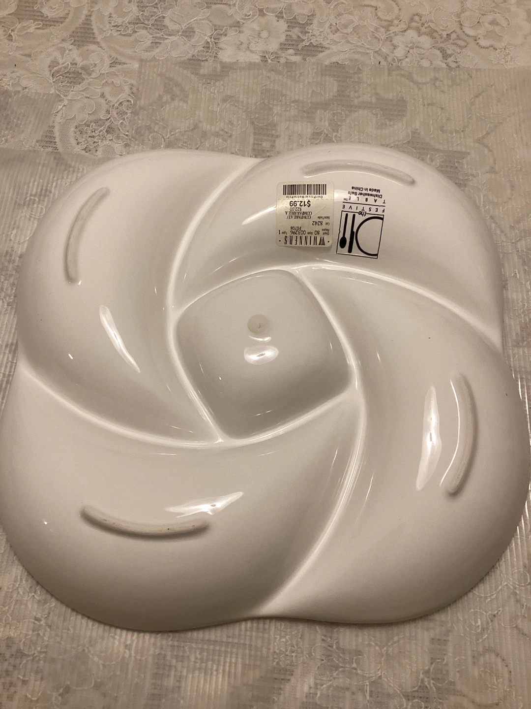 DII Festive Divided Serving Dish - White - photo 2
