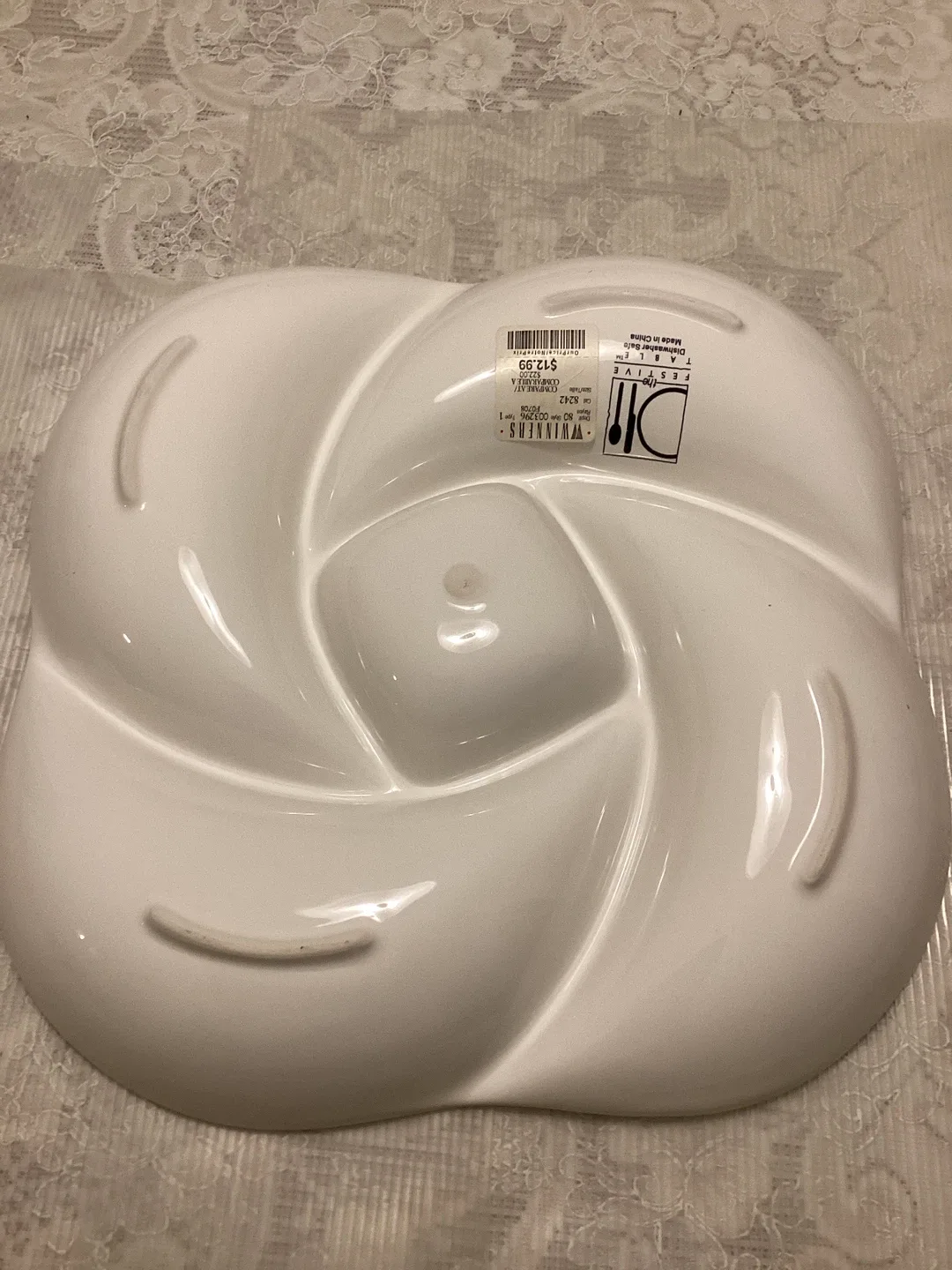 DII Festive Divided Serving Dish - White image indicator(2)