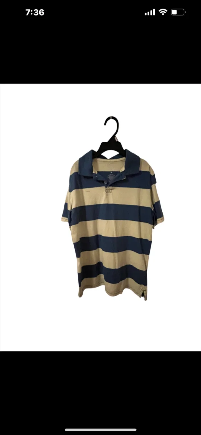 Striped Polo Shirt - Blue & green