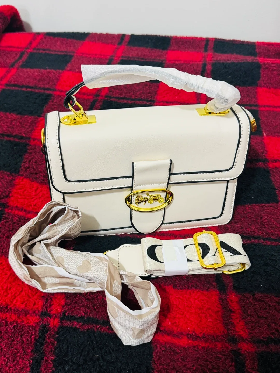 Coach White Handbag with Straps - New