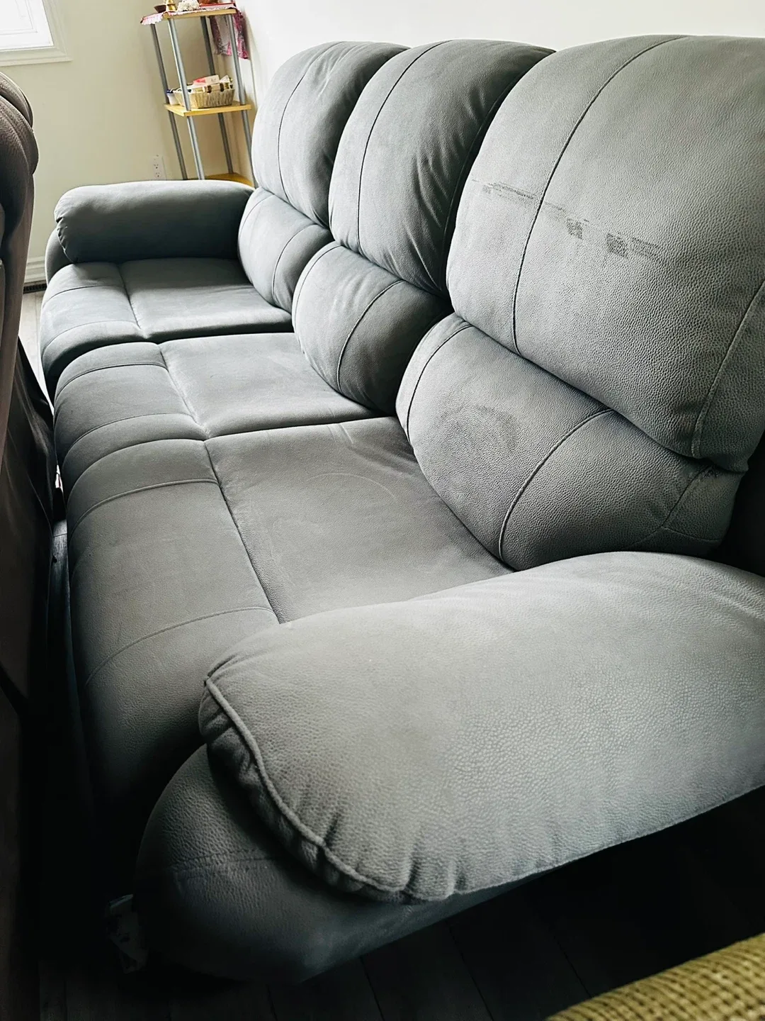 Grey Power Reclining Sofa