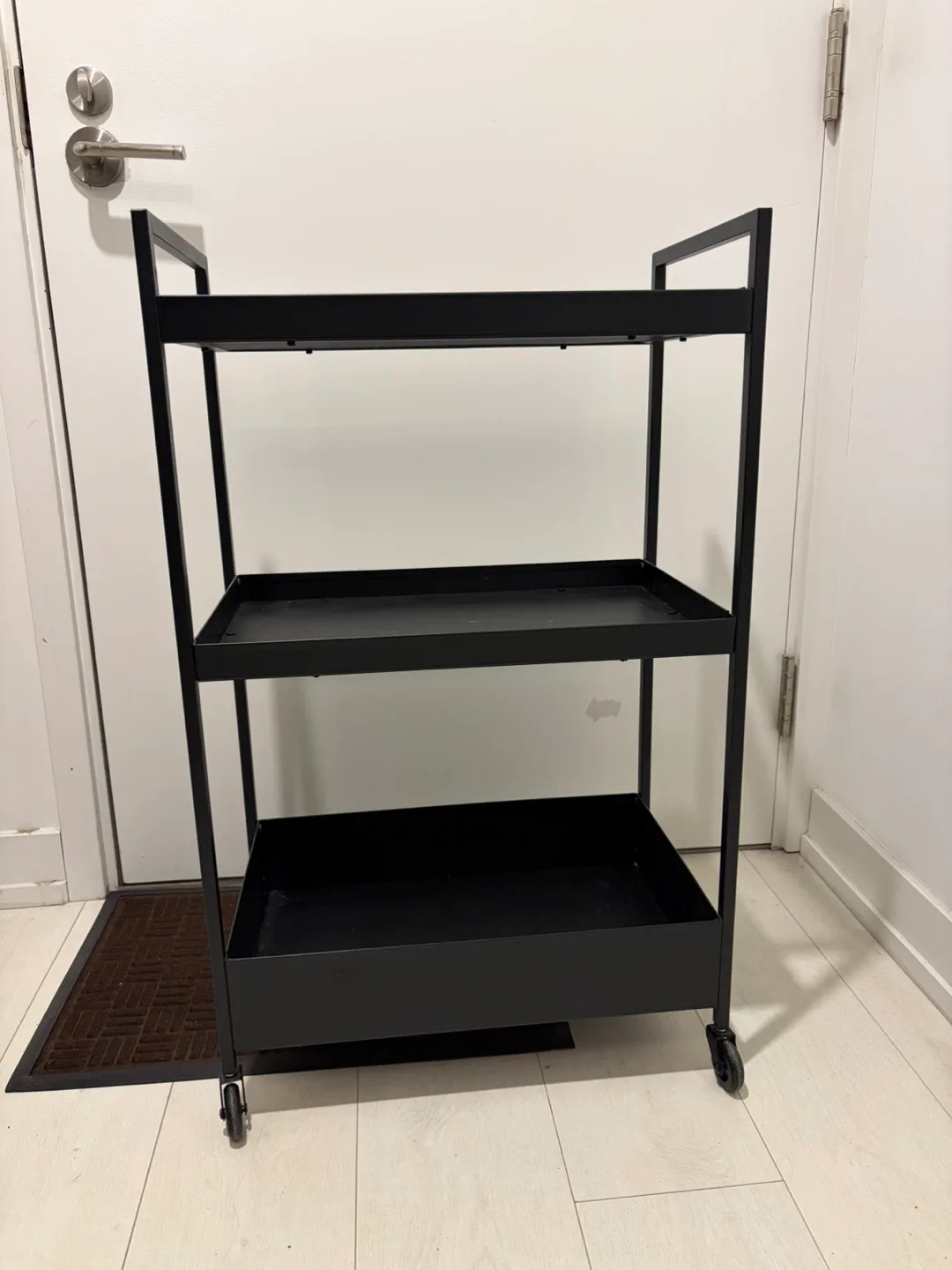 IKEA Black Metal Rolling Utility Cart