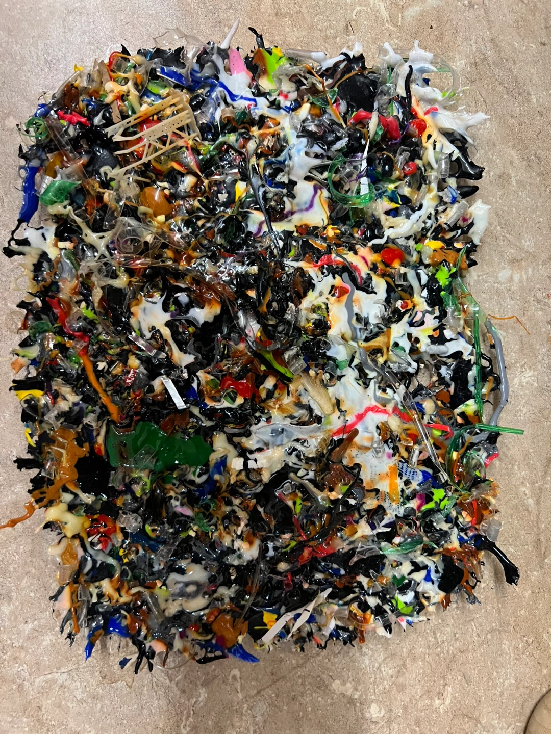 Art melted plastic