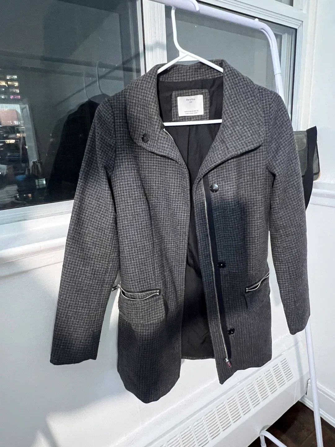 Bershka BSK XS Grey Wool Coat