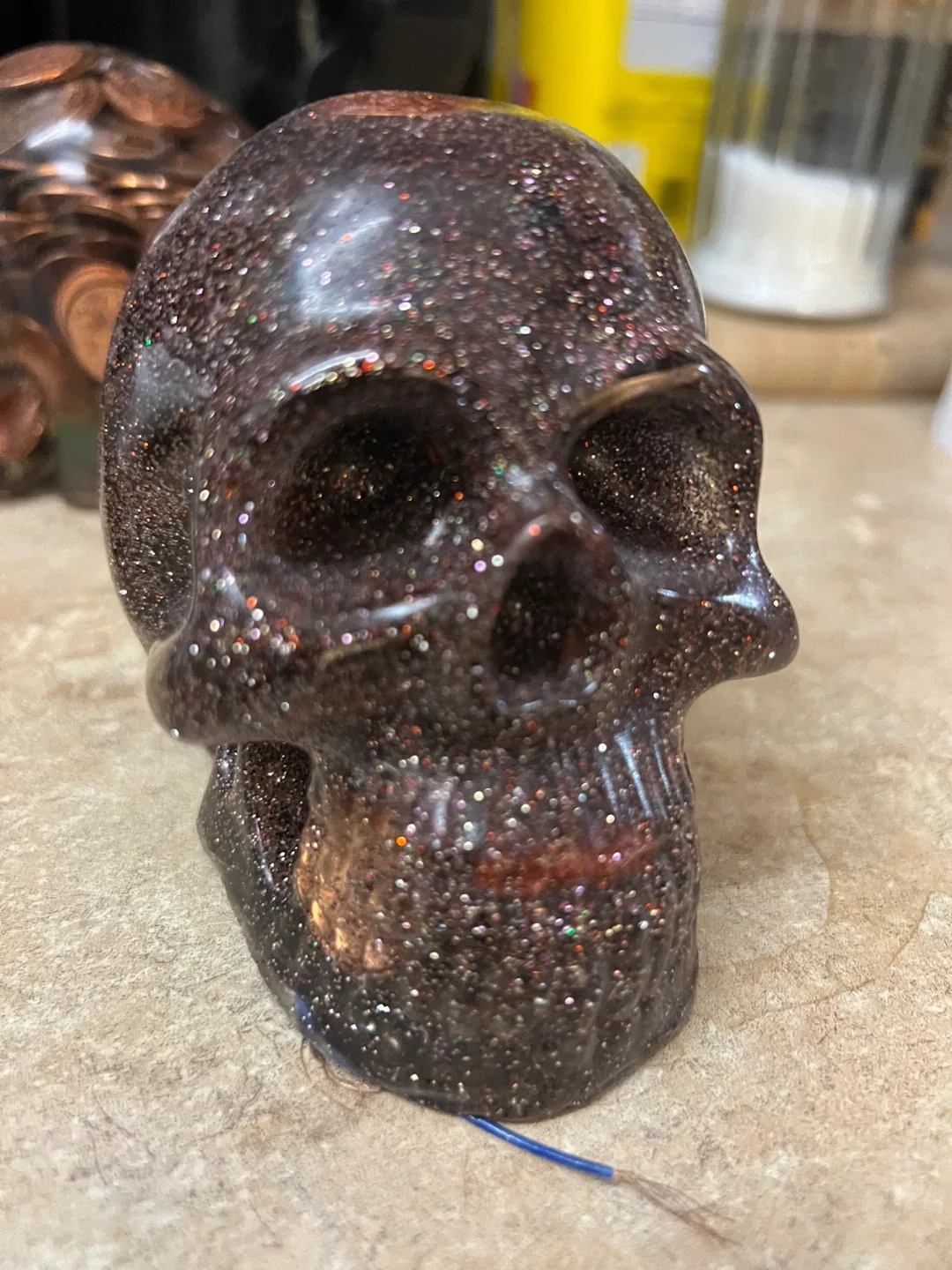 Glittery Skull Decoration