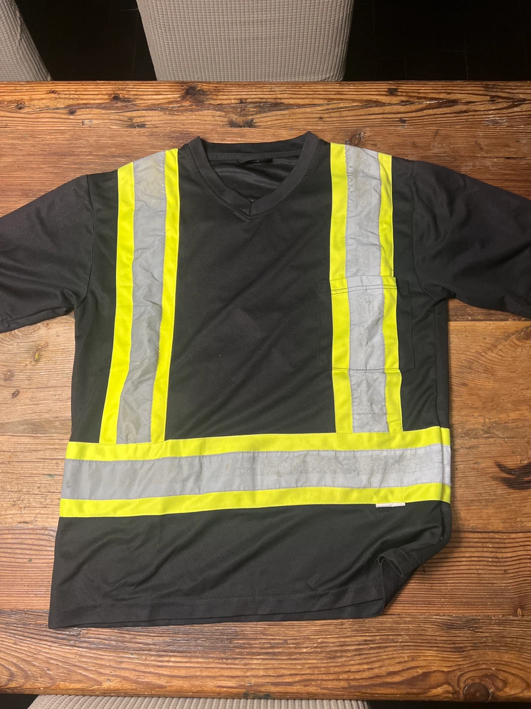 Black Safety T-Shirt with Reflective Stripes size S/P