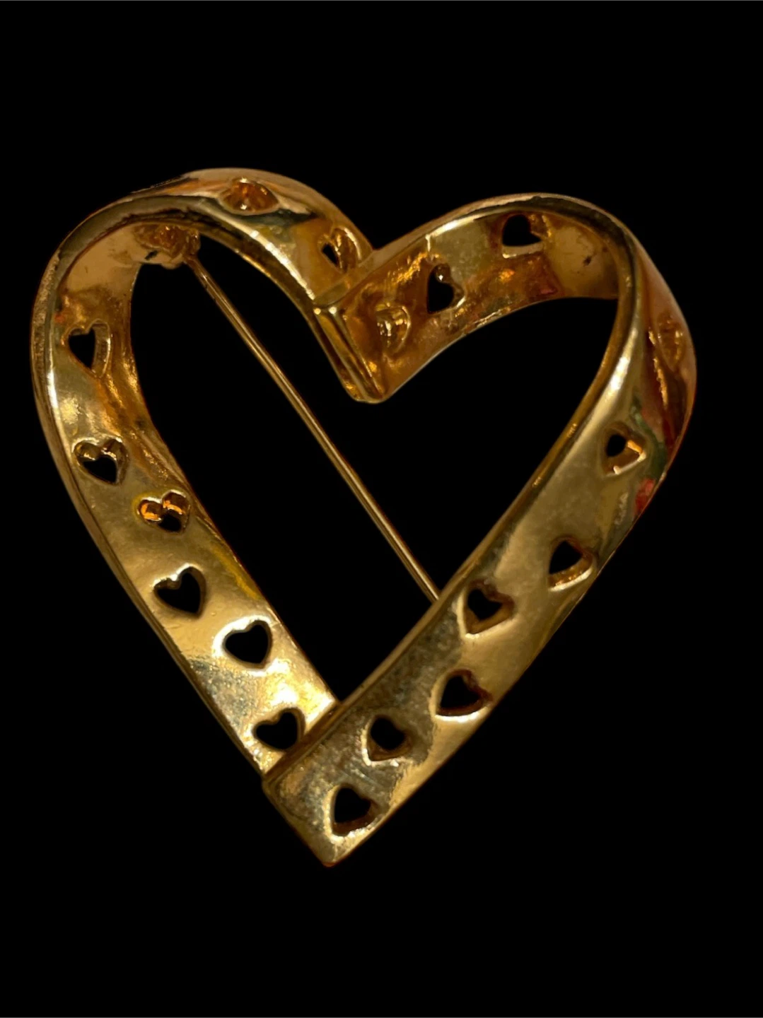 Gold Heart Brooch