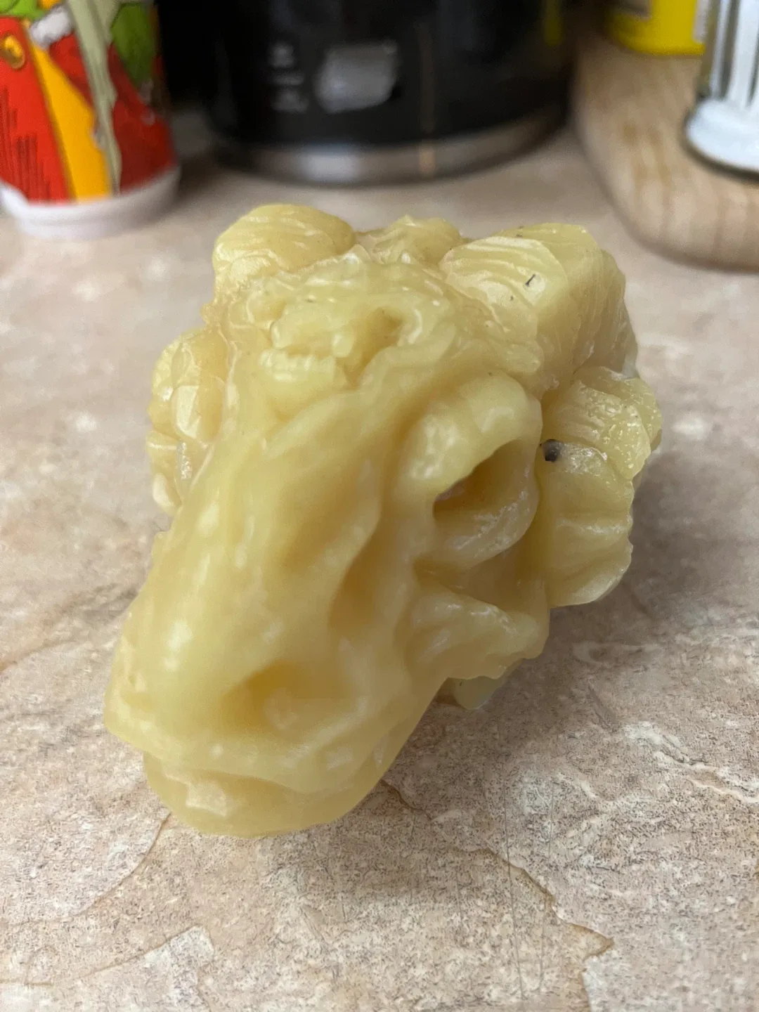 Wax candle decoration this one’s made out of beef was