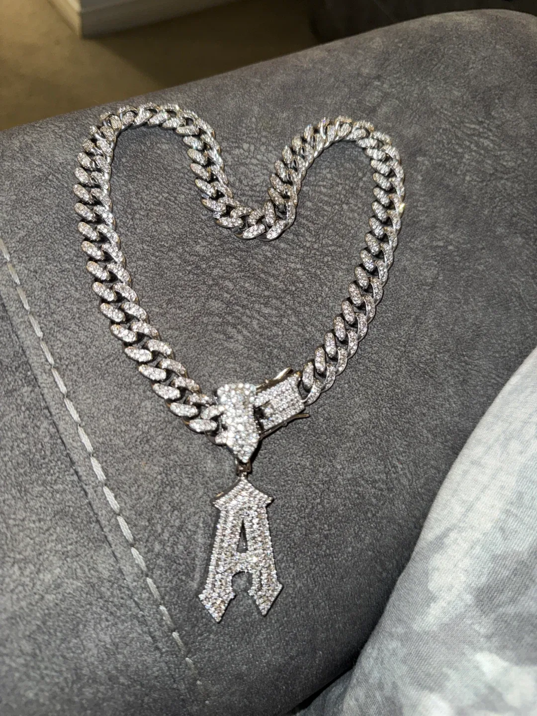 Cuban Link Chain with 'A' Pendant #Cleanout