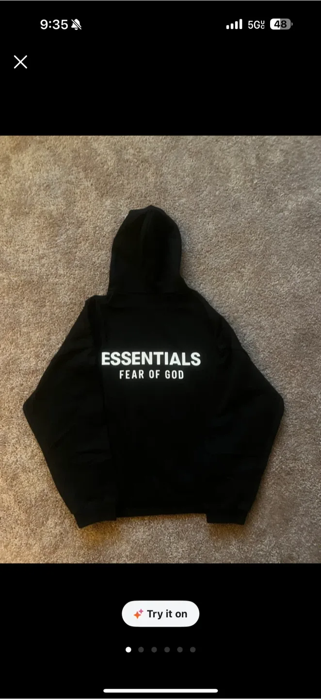 Essentials Fear of God Black Hoodie