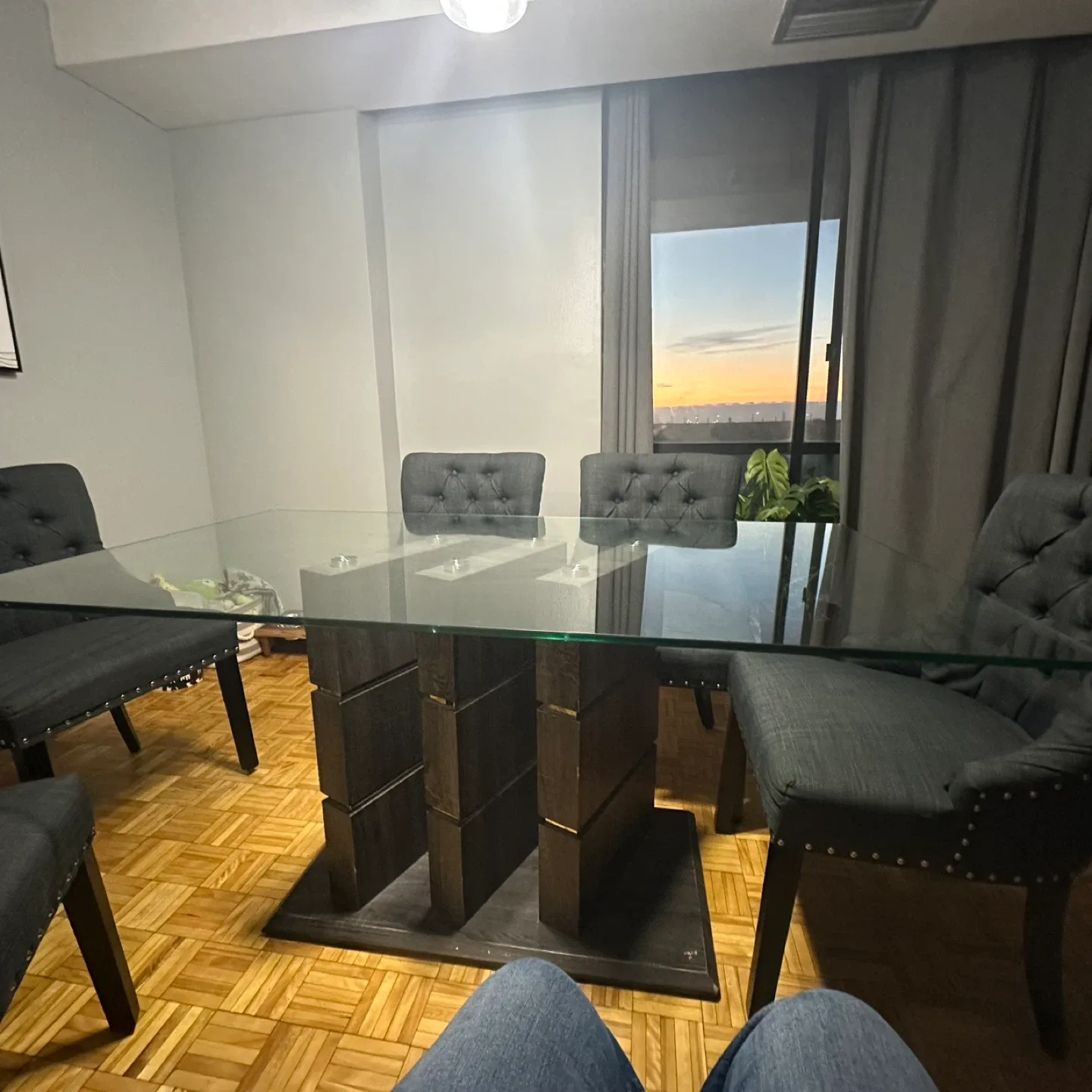 Glass Top Dining Table