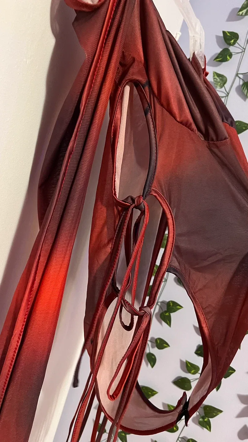 Red & Black Tie Dye Bodysuit image indicator(3)