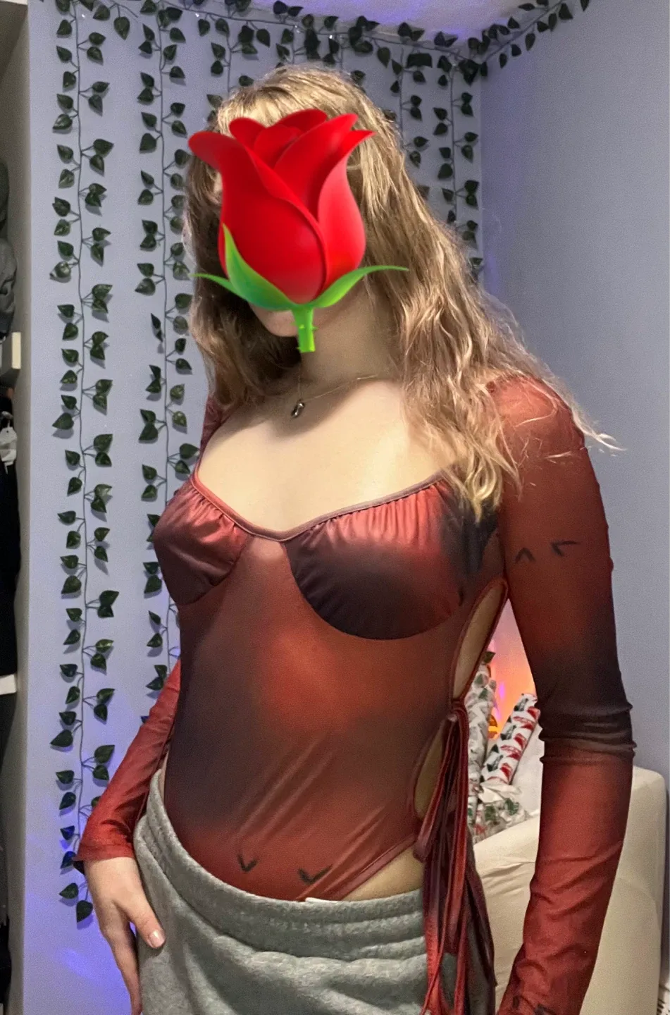 Red & Black Tie Dye Bodysuit