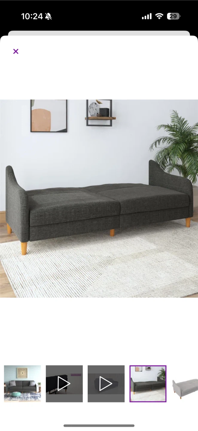 Gray Convertible Sofa Bed - 77" Length - photo 3