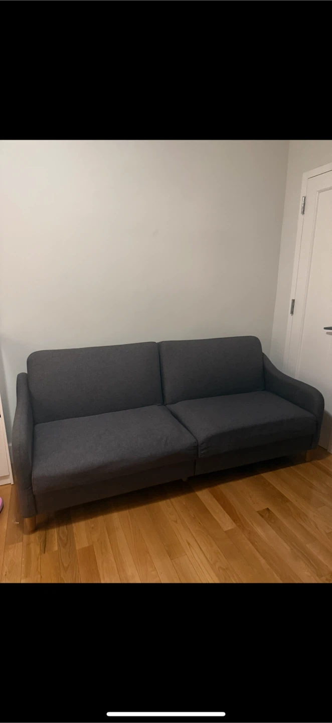 Gray Convertible Sofa Bed - 77" Length - photo 2