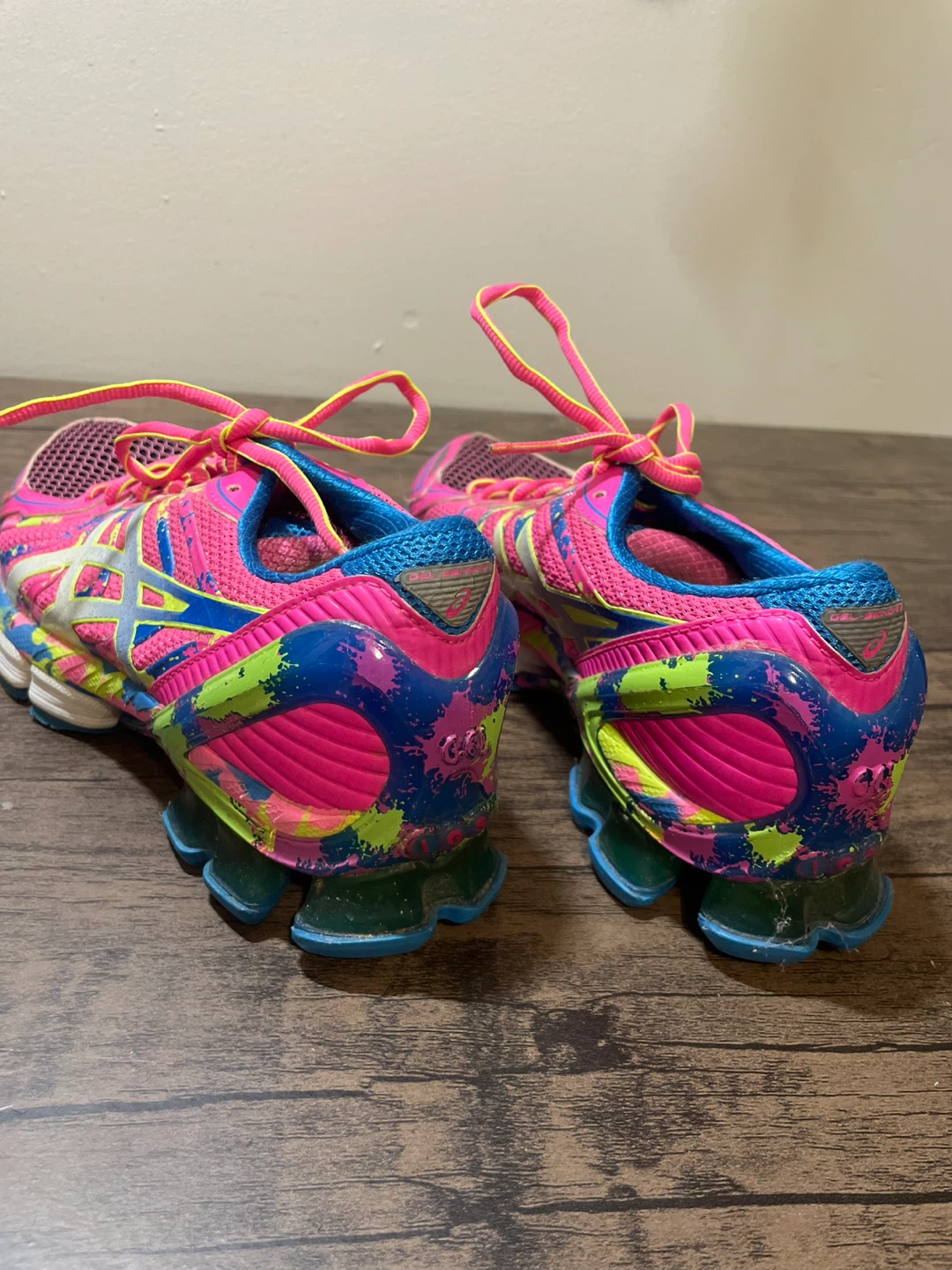 Pink ASIC running shoes