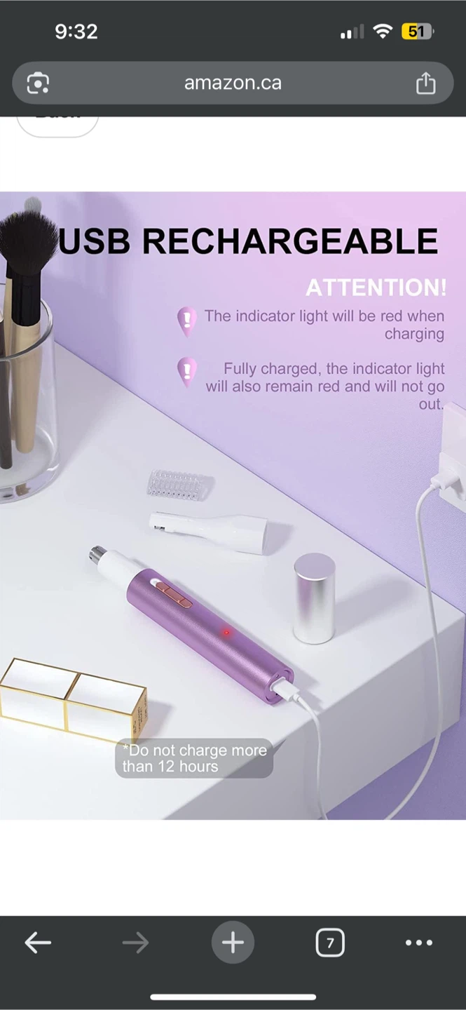 Nose & Ear Hair Trimmer Model 3029 - Purple - photo 2