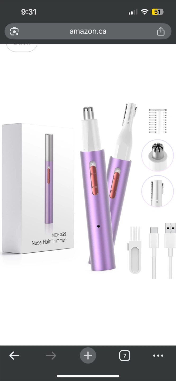 Nose & Ear Hair Trimmer Model 3029 - Purple