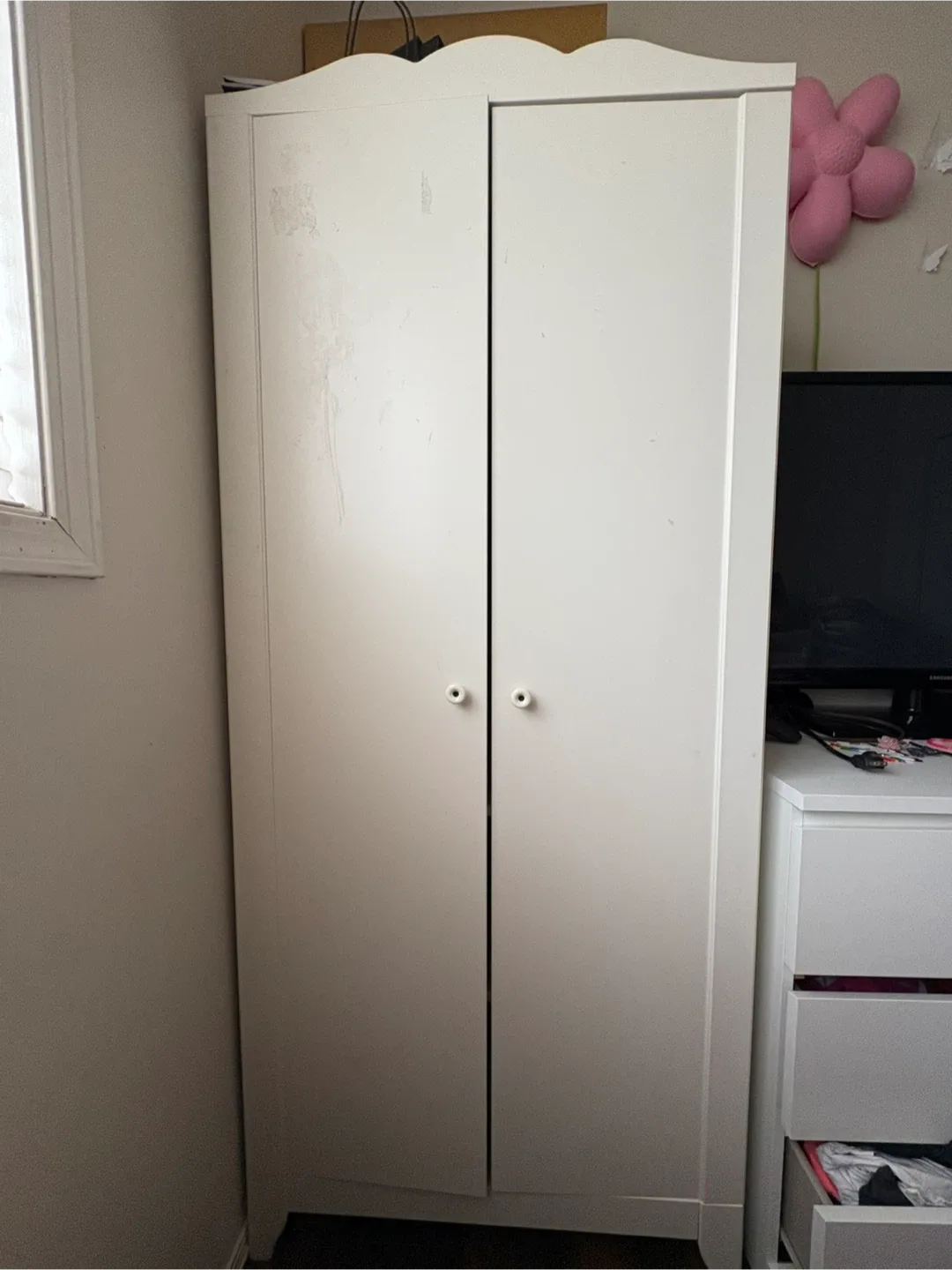 White IKEA Children's Hensvik Wardrobe