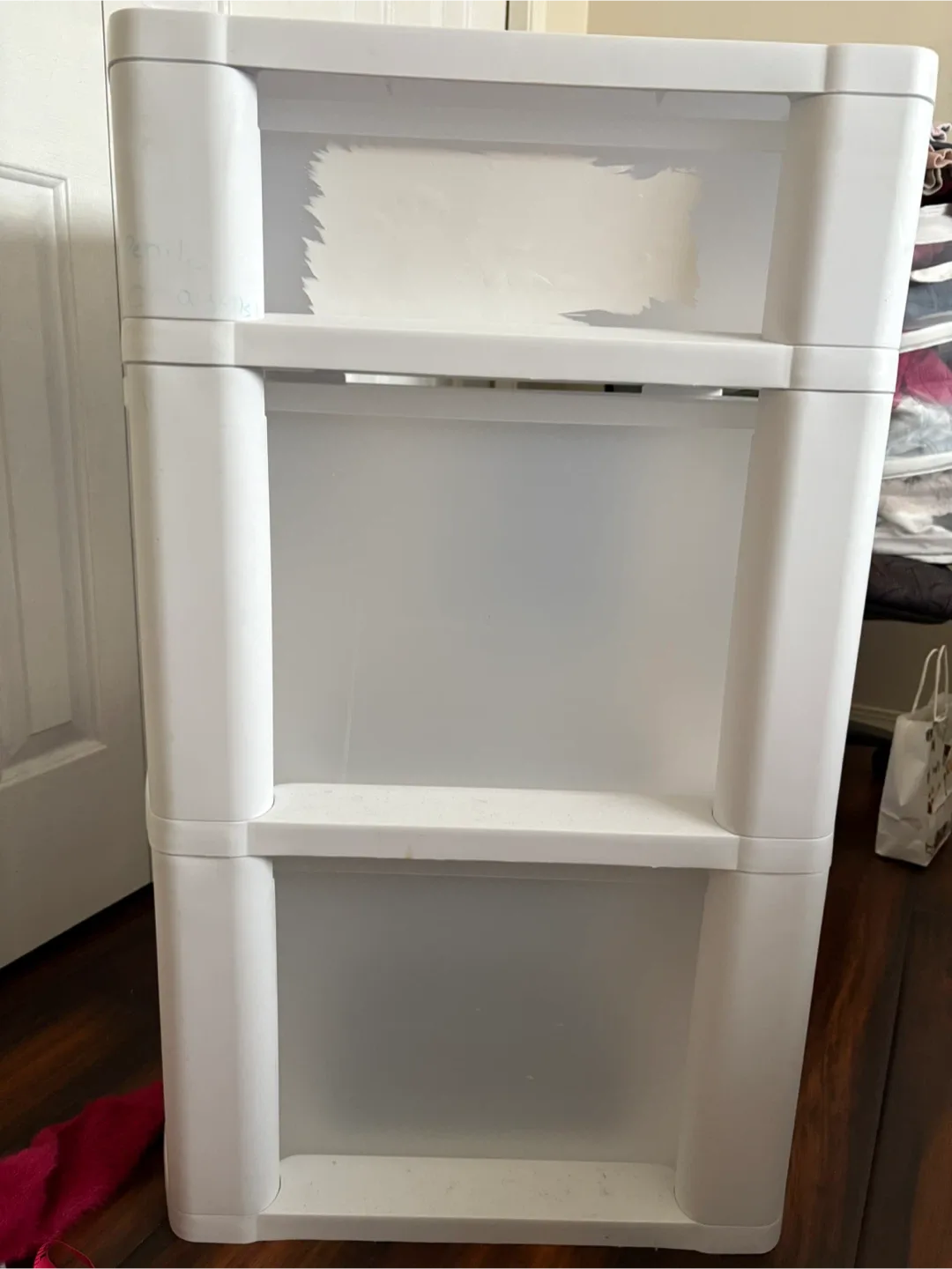 White 3-Drawer Plastic Storage Unit image indicator(3)