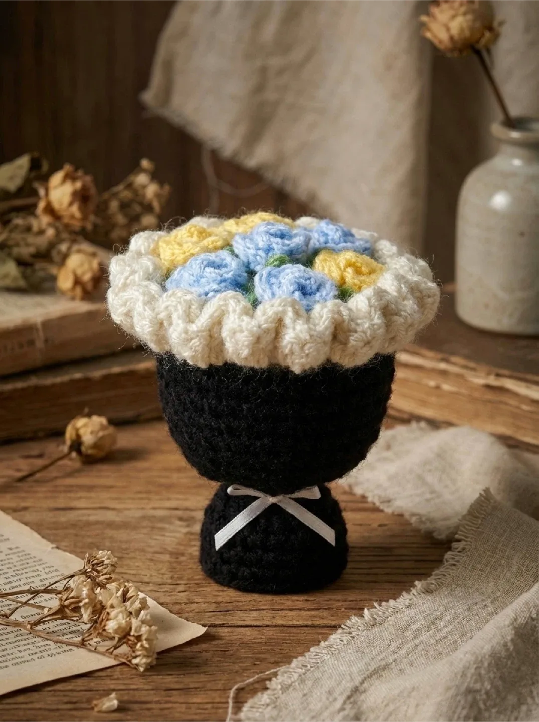 Crochet handmade rose bouquet image indicator(3)