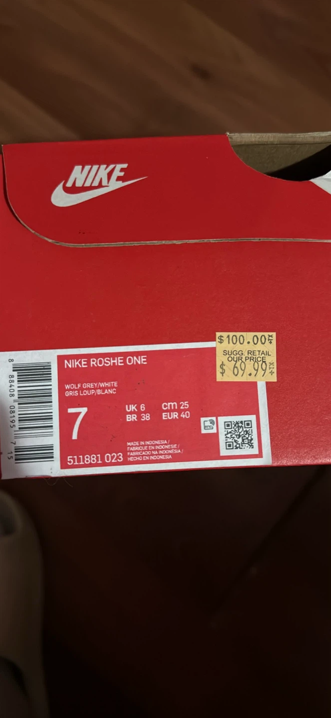 Nike Roshe One - Size 7 - Wolf Grey/White - photo 2