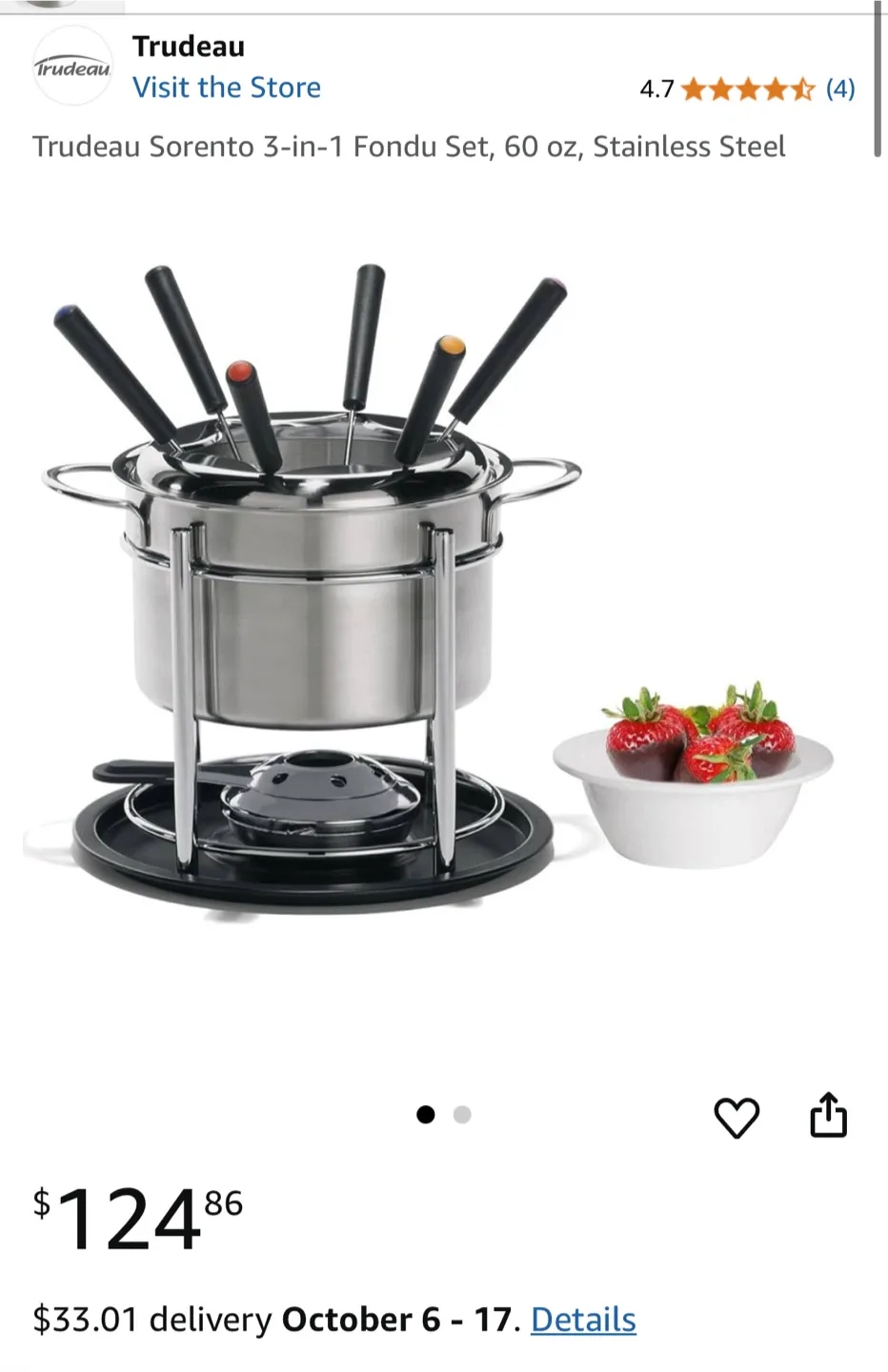 #cleanout Trudeau Sorrento 3-in-1 Fondue Set - New in Box! image indicator(2)