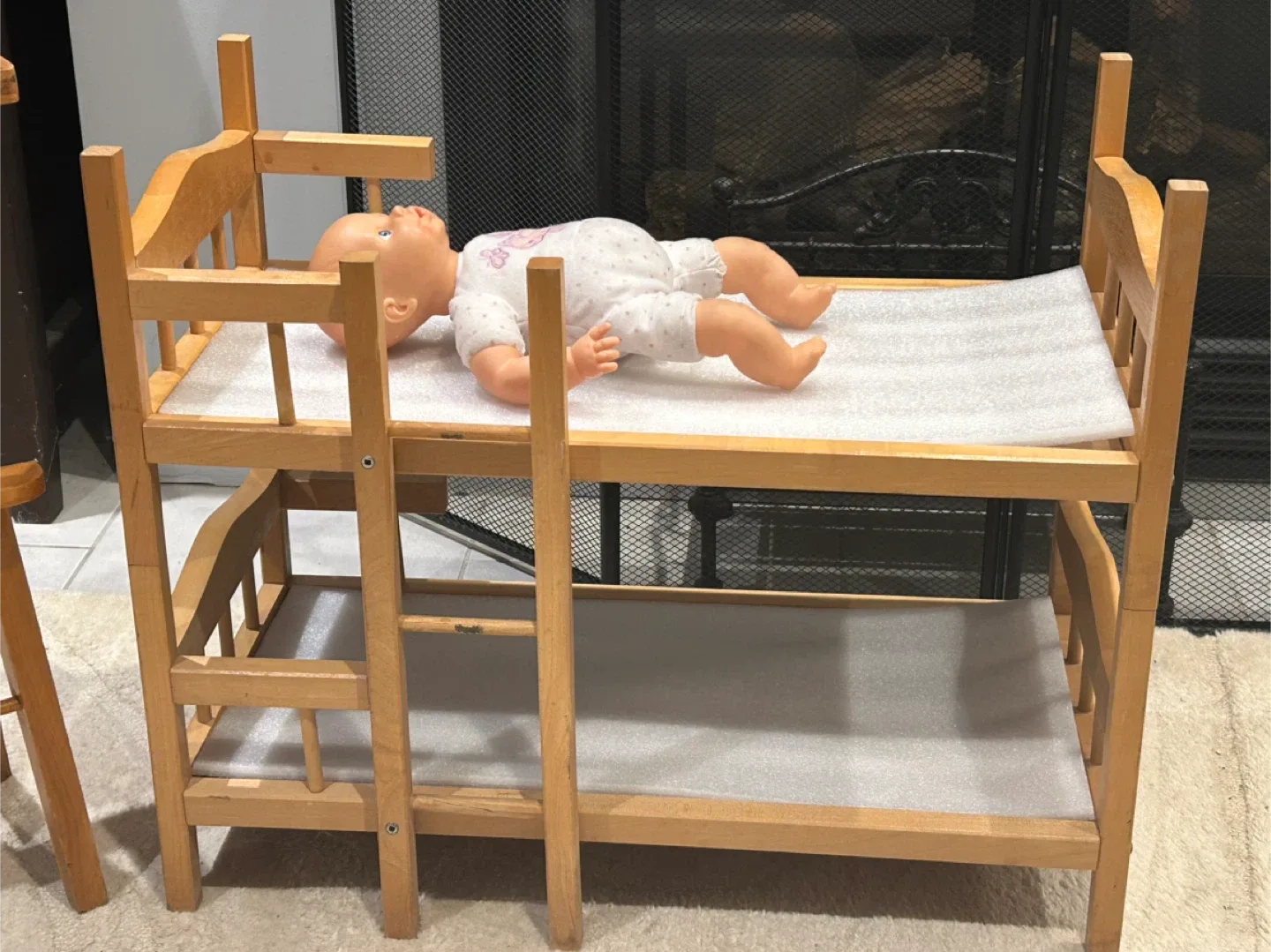 Wooden doll bunk beds and high chair image indicator(2)
