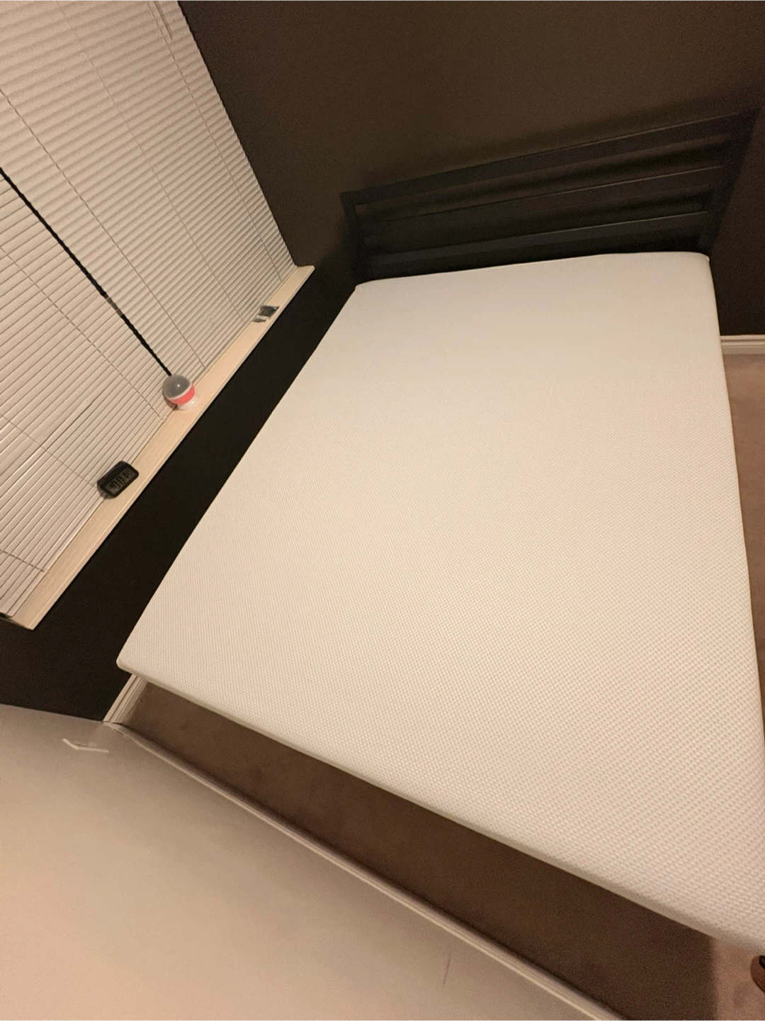 New Queen size green tea infused mattress and metal bed frame.