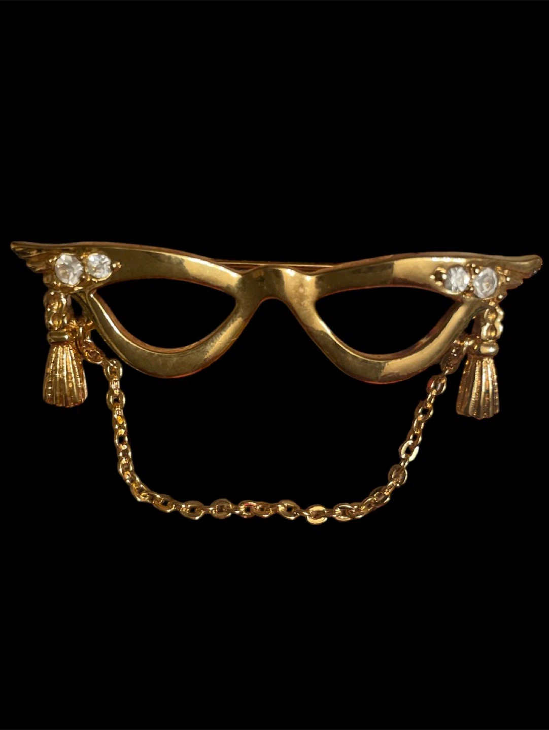Gold Glasses Brooch