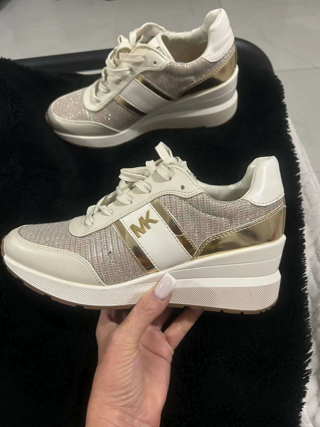 Michael Kors Cream & Gold Sneakers