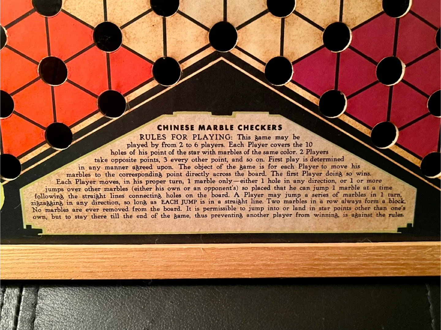 #cleanout Vintage Chinese Checkers Framed Board image indicator(4)