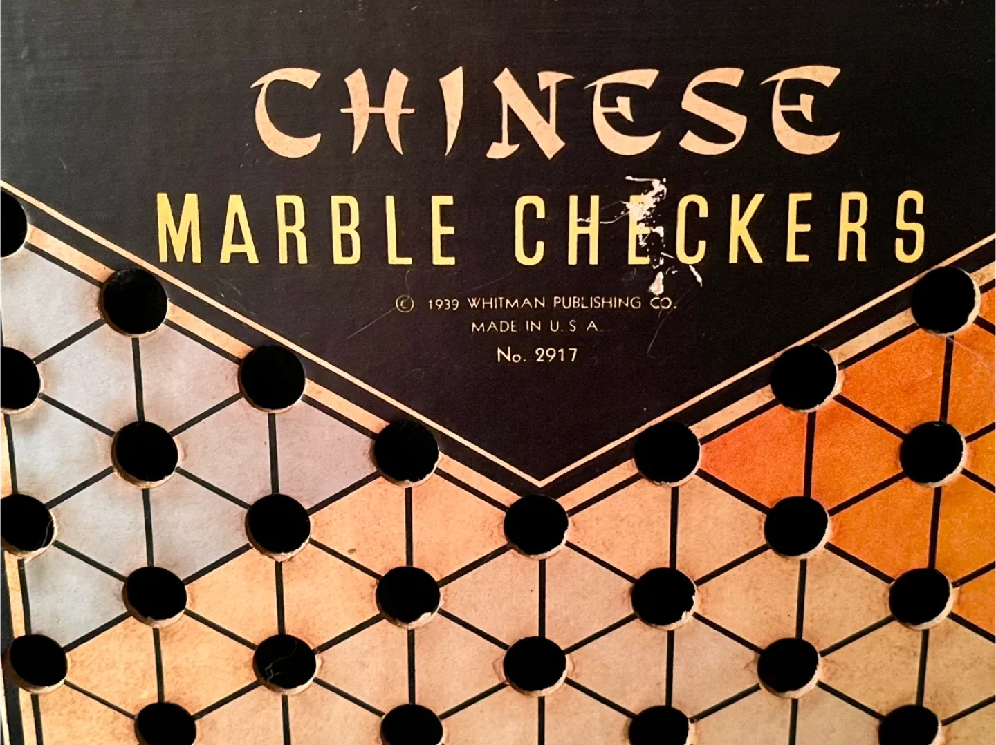 #cleanout Vintage Chinese Checkers Framed Board image indicator(3)