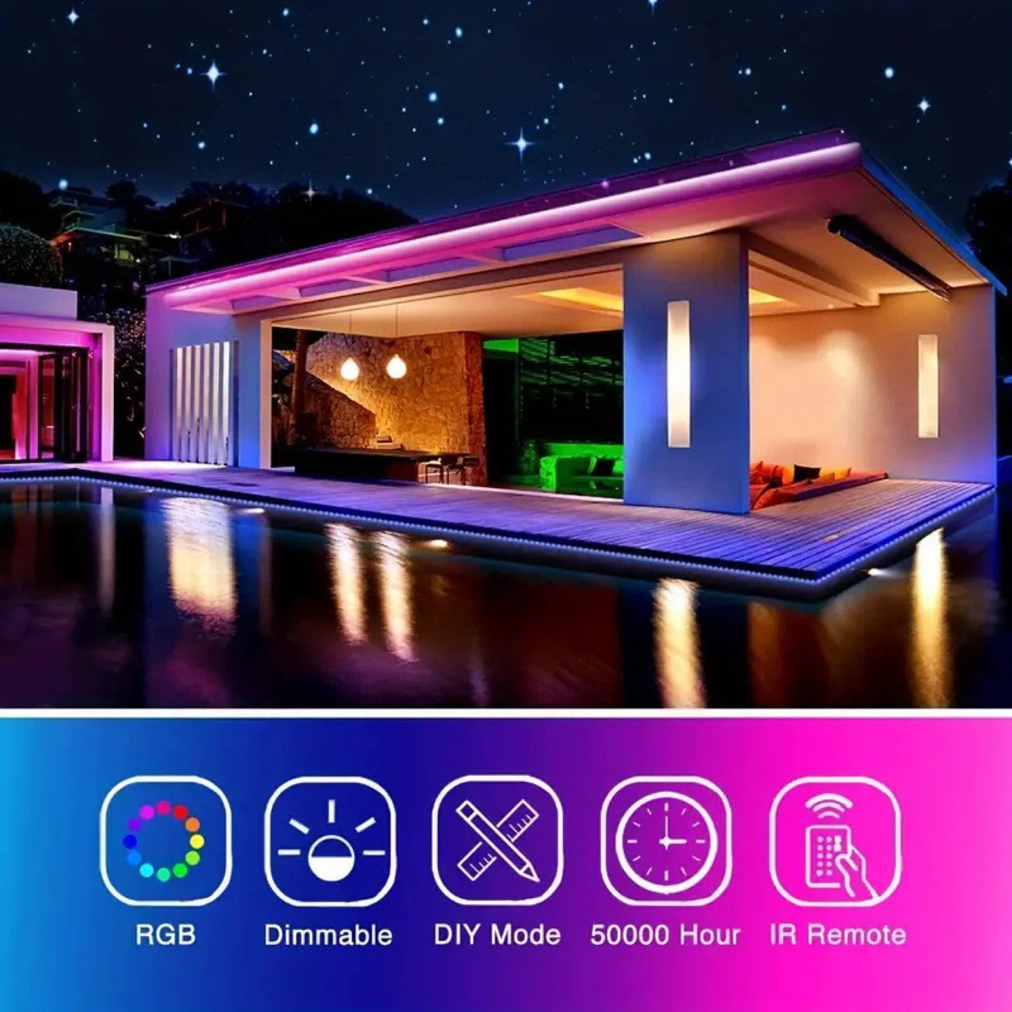 80-meter Waterproof RGB-IC LED Strip Lights - New!