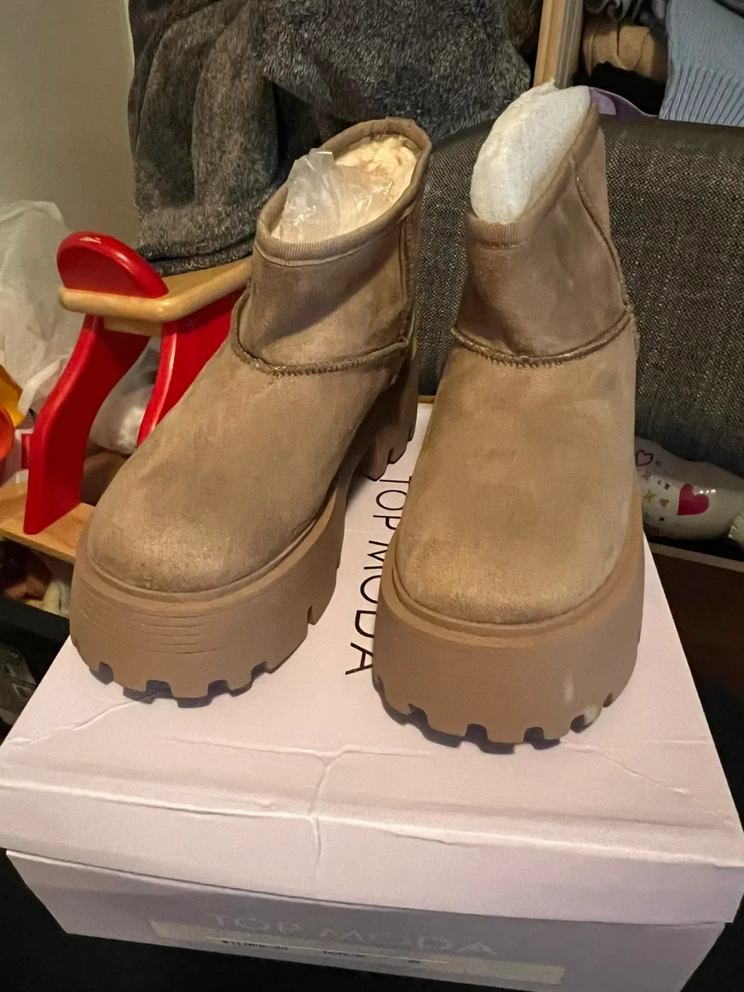 Top Moda Platform Ankle Boots - Size 7 image indicator(2)